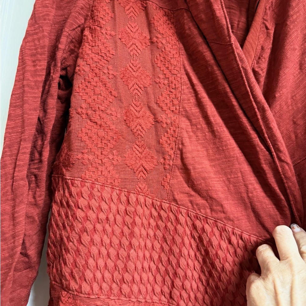 Meadow Rue Textured Rust Cardigan - Picture 3 of 10